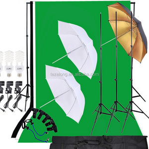 Photo Studio kit hot sell Photo Studio set + 1.6*3 non-woven fabric Black White Green Backdrop Stand Kit