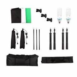 Folding Photo Studio Soft box Umbrella Lighting Kit with 3 Color Backdrop Support Stand for photo and Video Photography