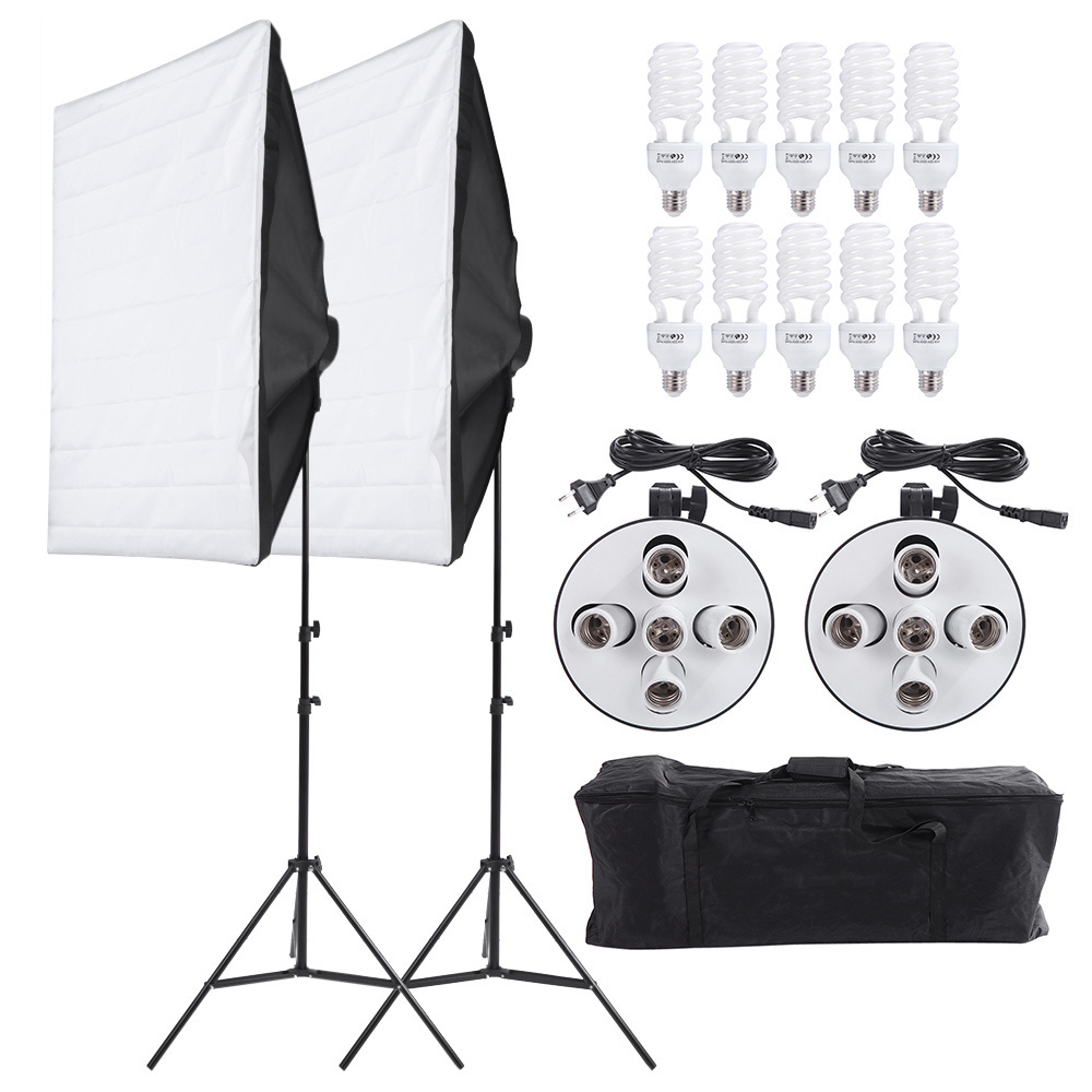 Folding Photo Studio Soft box Umbrella Lighting Kit with 3 Color Backdrop Support Stand for photo and Video Photography