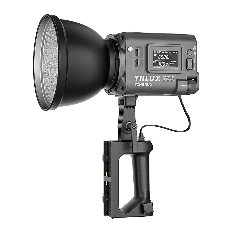 YONGNUO LUX200 YNLUX200 200W 2700K-6500K Bowens Mount Handheld Outdoor LED Light with Battery Handle Power Adapter Softbox