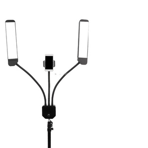 Dual Arm Led Flicker-Free Even Lighting Bright Lash Lamp Beauty Lighting With Tripod Stand For Mobile Phone