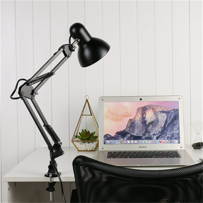 high quality Flexible Swing Arm Desk Head lamp and Clamp Mount light  Support 360 Degree Rotation lamp for Office/Home/Study