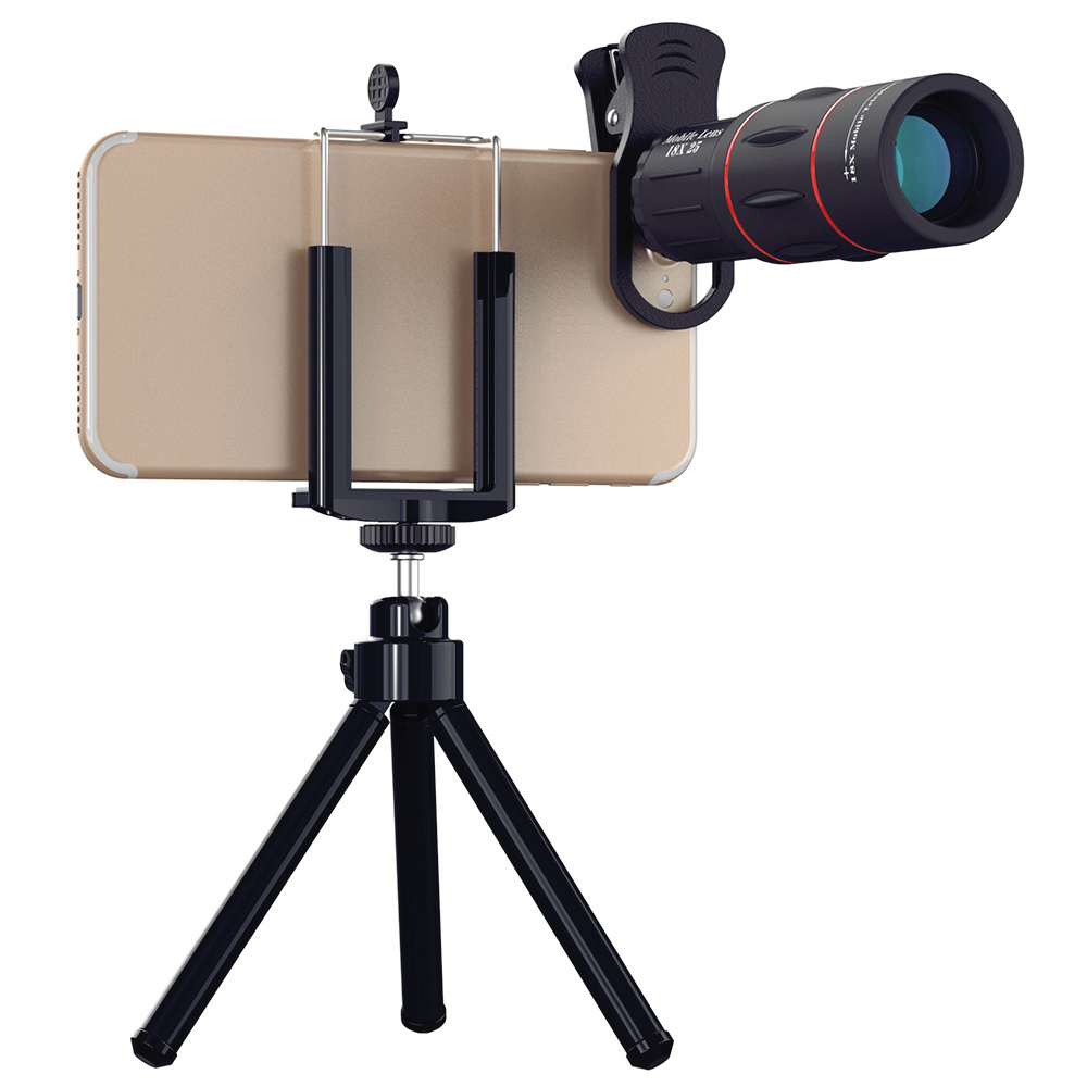 18X Telescope Zoom lens Monocular Mobile Phone camera Lens for iPhone Samsung Smartphones for Camping hunting Sports