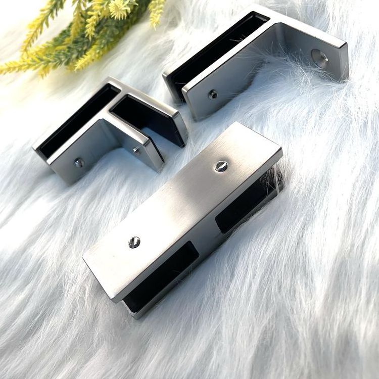 Stainless steel pool fence glass clip connector 90 degree glass clamp for balustrade railing