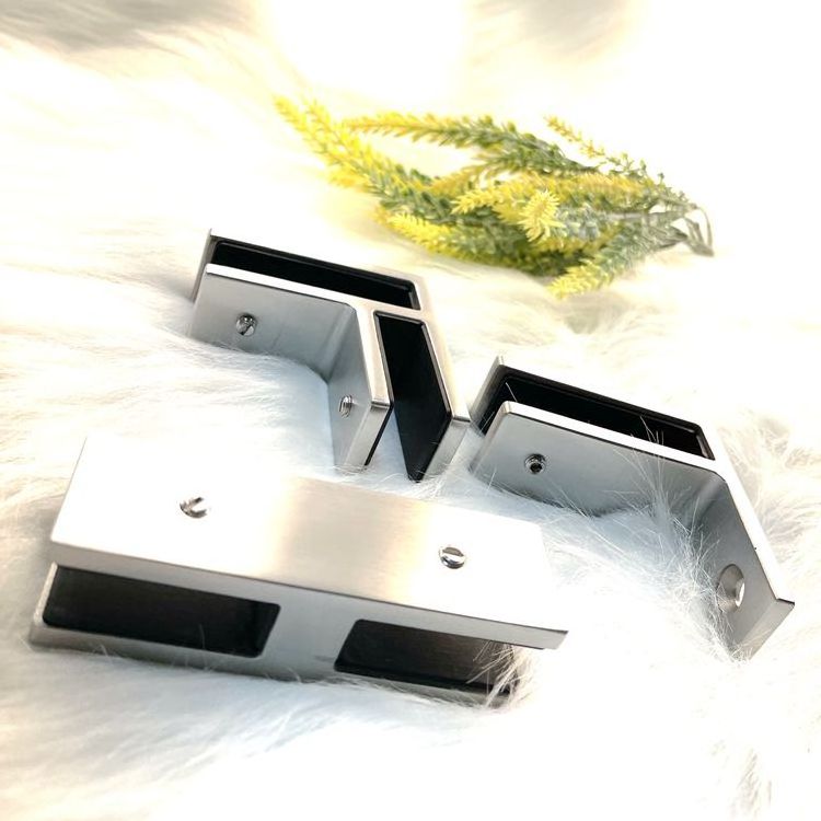 Stainless steel pool fence glass clip connector 90 degree glass clamp for balustrade railing