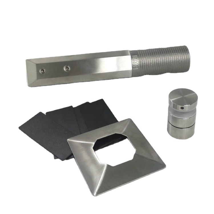 Square core drilled stainless steel duplex 2205 glass spigot for glass balcony railing and pool fencing