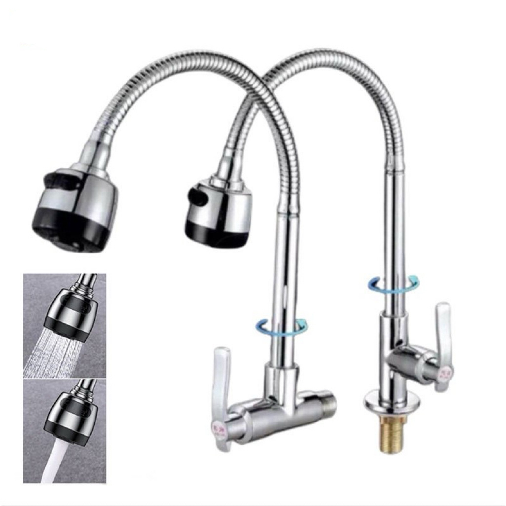 OEM Kitchen Single Cooling Wall Tap Mounted Faucet Steel Mixer Pull down Kitchen Faucet 304 Stainless Steel