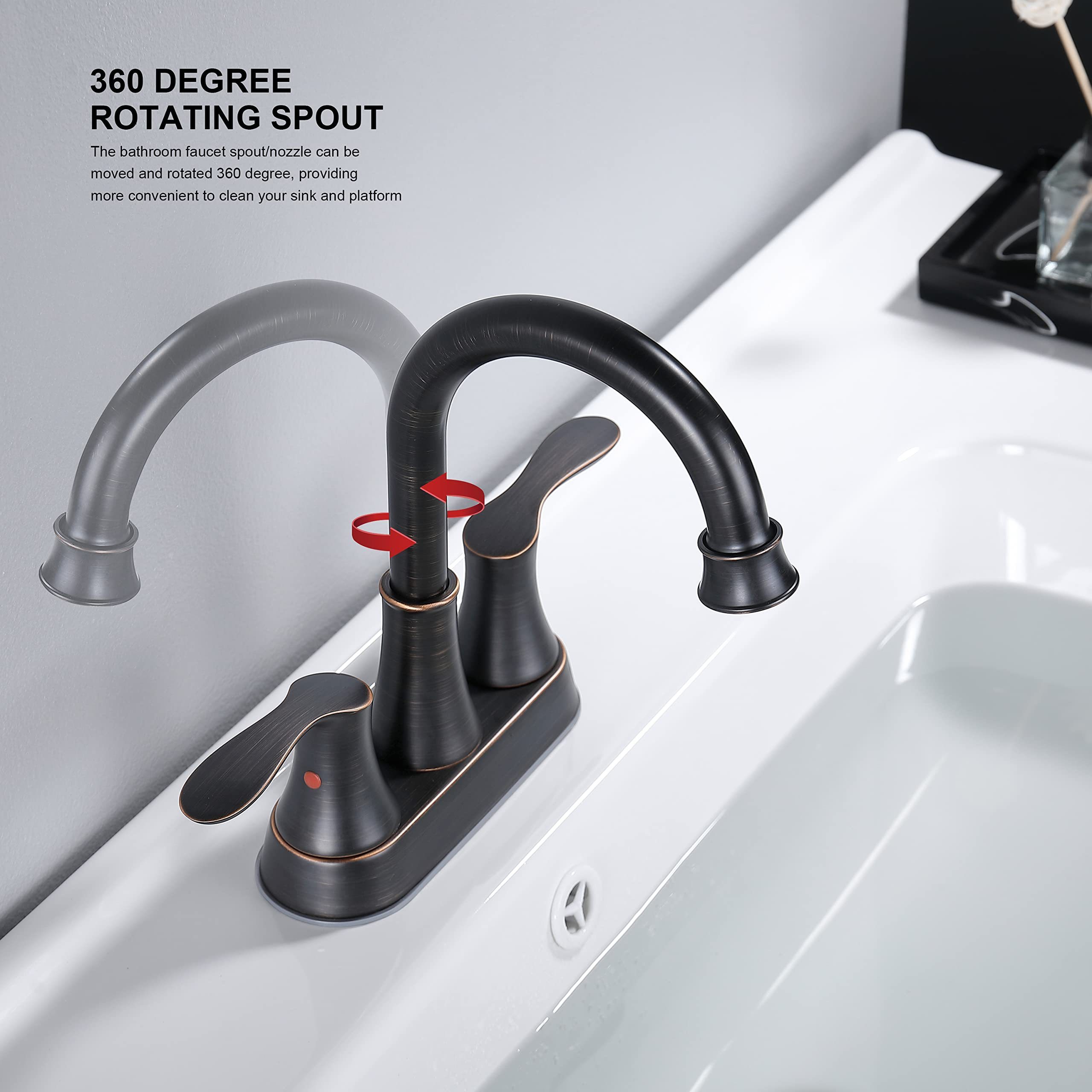 3-Hole Brushed Black Waterfall Sink Faucet 2-Handle Widespread Lavatory Tap for Commercial Use in Hotels Villas Apartments