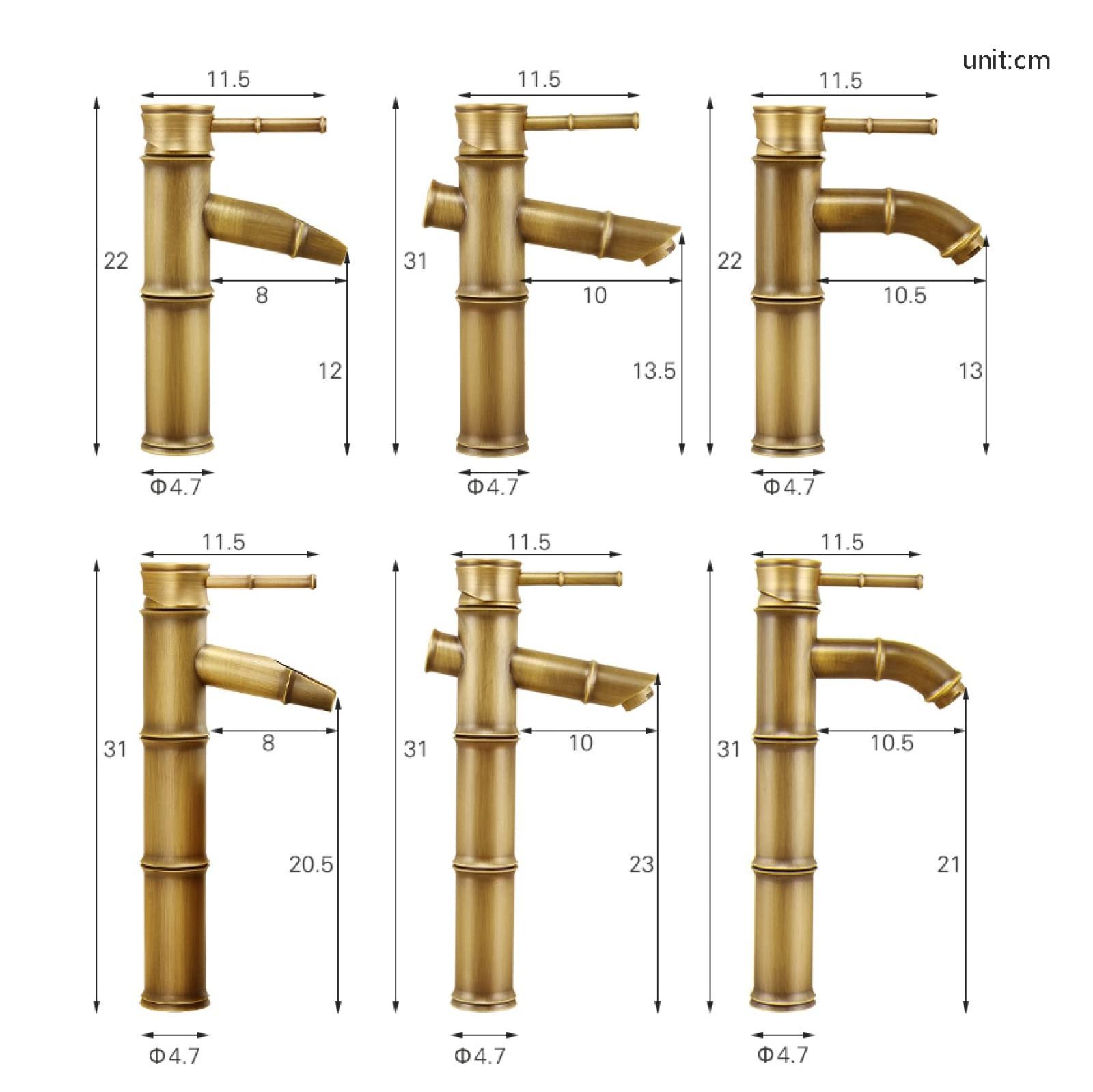 Antique Bamboo Shaped Bronze Bathroom Faucets Bathroom Mixer Copper Bathroom Basin Faucets