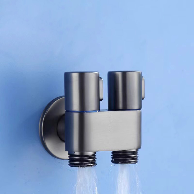 New Brass 1 in 2 out Angle Valve Double Handle Shunt Faucet Diverter New Design 3-Way Angle valve