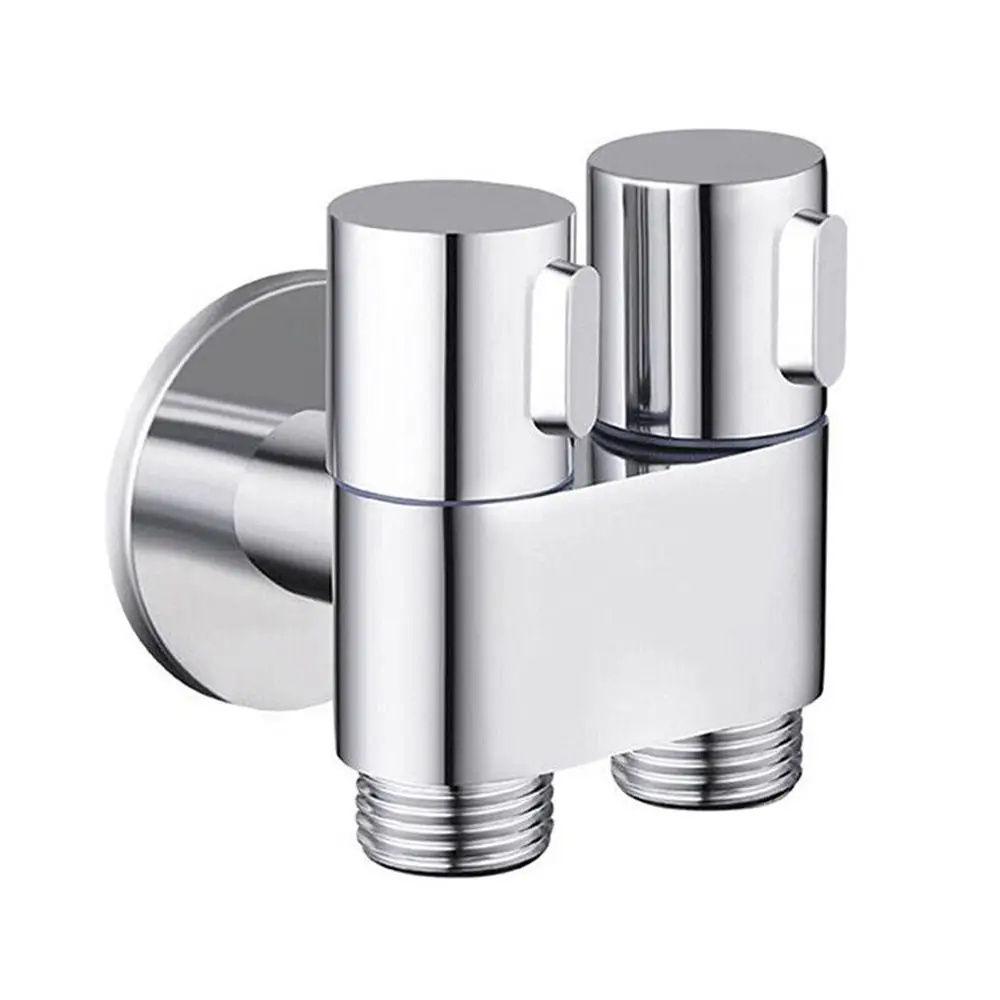 New Brass 1 in 2 out Angle Valve Double Handle Shunt Faucet Diverter New Design 3-Way Angle valve