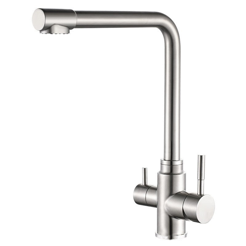 Modern European Traditional Kitchen Faucets Stainless Steel Waterfall Mixers Taps with Side Spray Hot and Cold Water