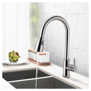 Kitchen Faucet 304  Stainless Steel Brushed Finish Water Tap Kichen Taps Pull Out Sprayer Kitchen Mixer Sink Faucets