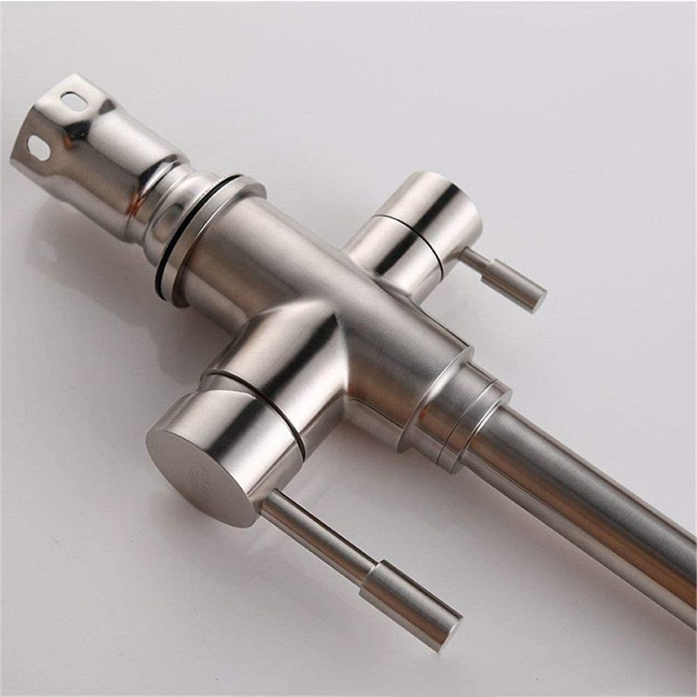 Modern European Traditional Kitchen Faucets Stainless Steel Waterfall Mixers Taps with Side Spray Hot and Cold Water