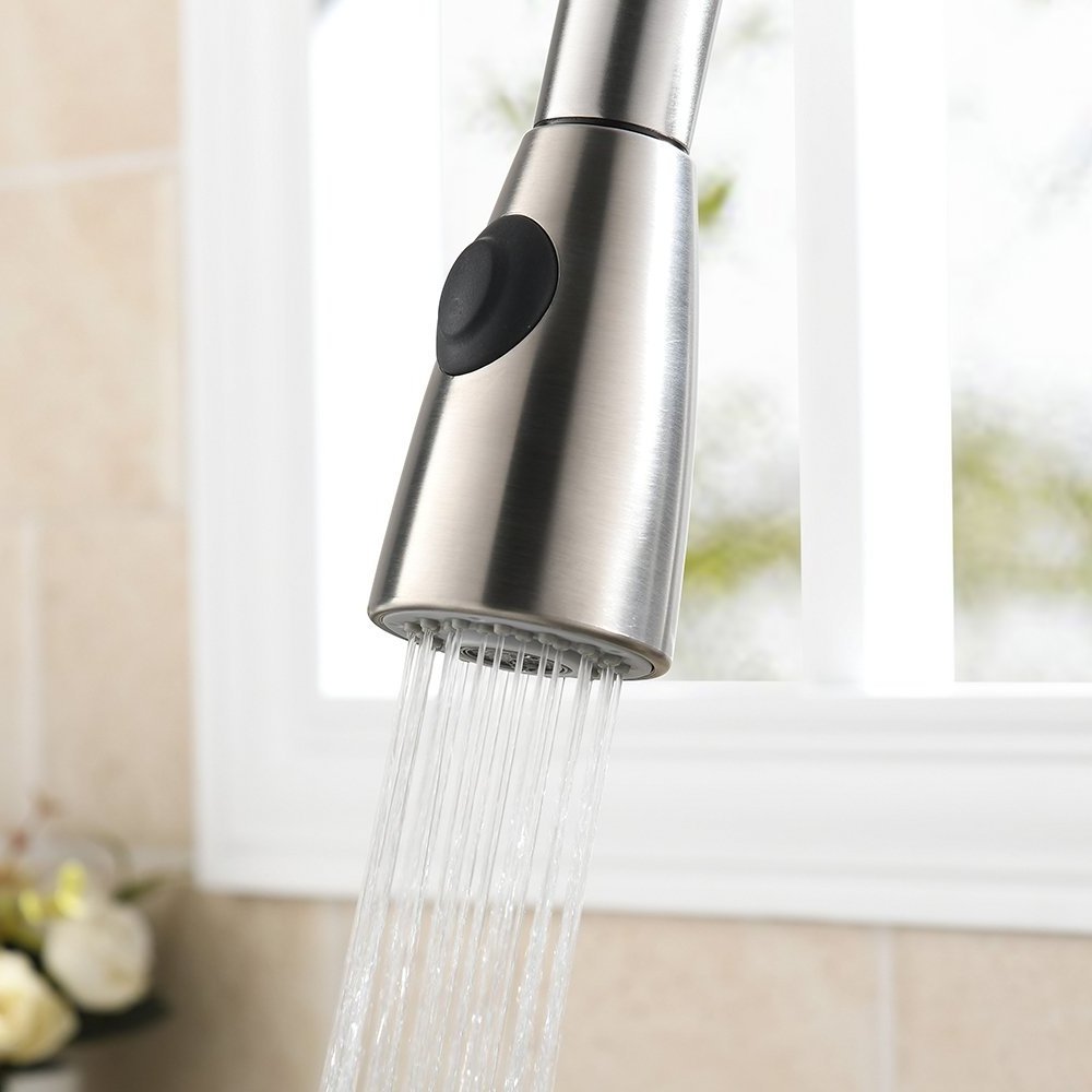 Kitchen Faucet 304  Stainless Steel Brushed Finish Water Tap Kichen Taps Pull Out Sprayer Kitchen Mixer Sink Faucets