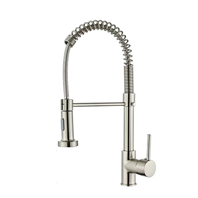 Stainless Steel Brushed Black Gourmet Pull Down Kitchen Sink Taps Faucets Pull Out Spring Kitchen Faucets