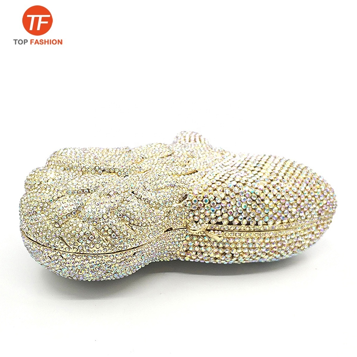 China Factory Wholesales Luxury Fully Crystal Rhinestone Clutch Evening Bag For Formal Party 3D Lion Minaudiere Purse