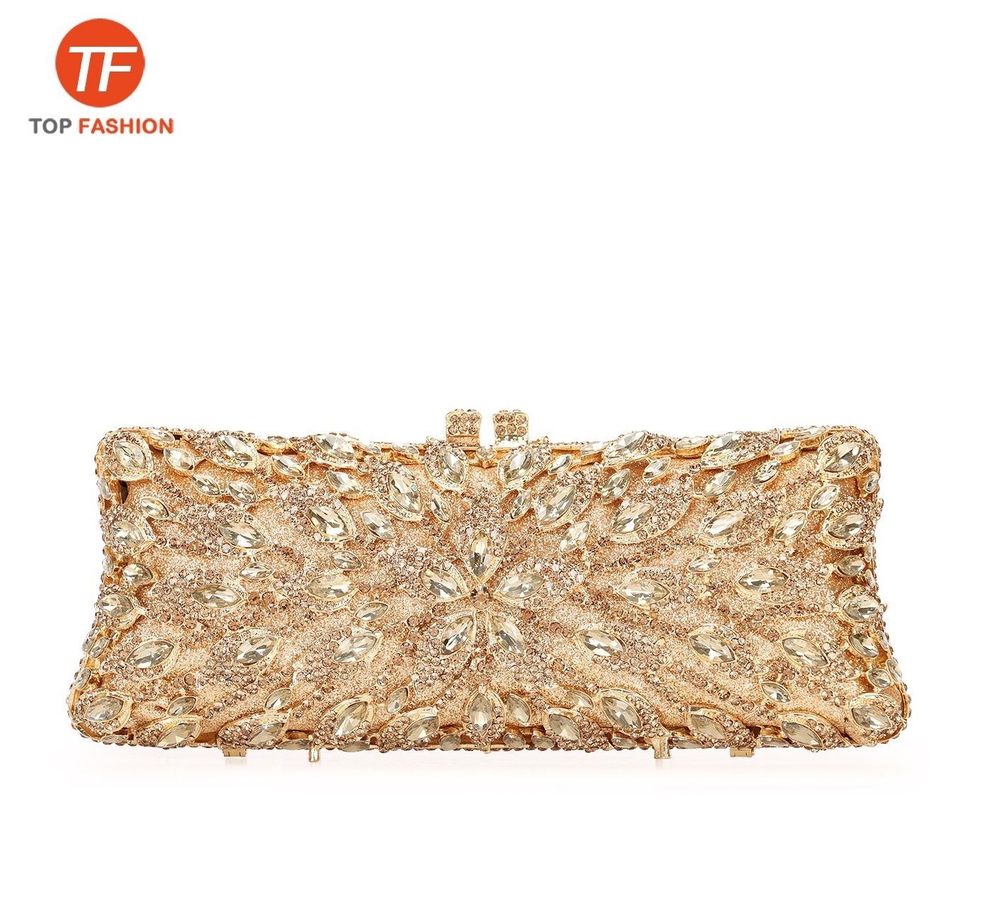 Luxury Rhinestone Purse Pillow Shaped Big Flower Crystal Clutch Bag for Formal Party 2023 Factory Wholesales.