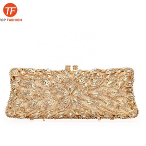 Luxury Rhinestone Purse Pillow Shaped Big Flower Crystal Clutch Bag for Formal Party 2023 Factory Wholesales.