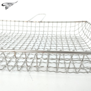 Portable Barbecue Basket BBQ Grill Wire Mesh Net Tools With Handle  BBQ Accessories For Outdoor Grill