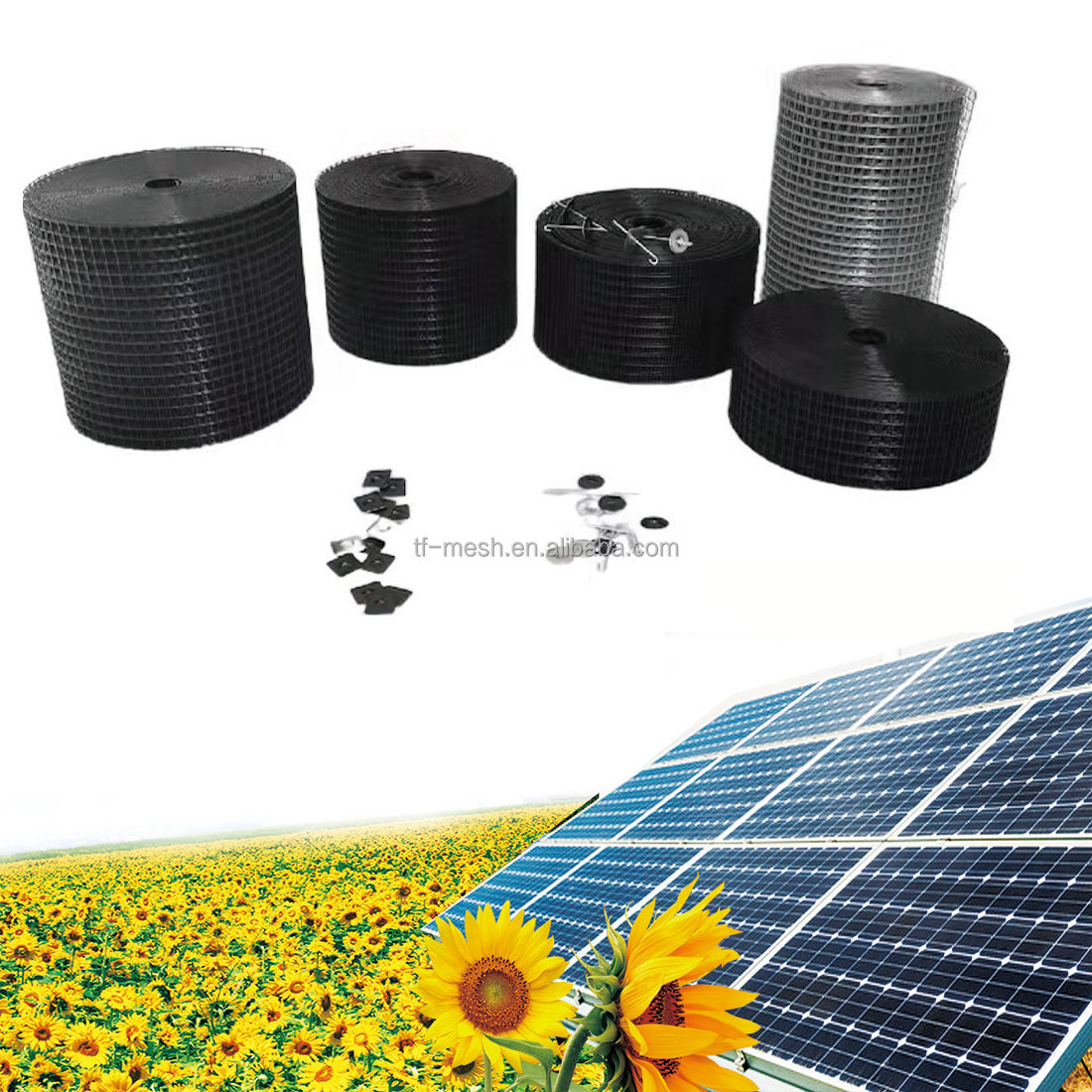 Solar panel arrays mesh for bird spikes animal control mesh rodent guard