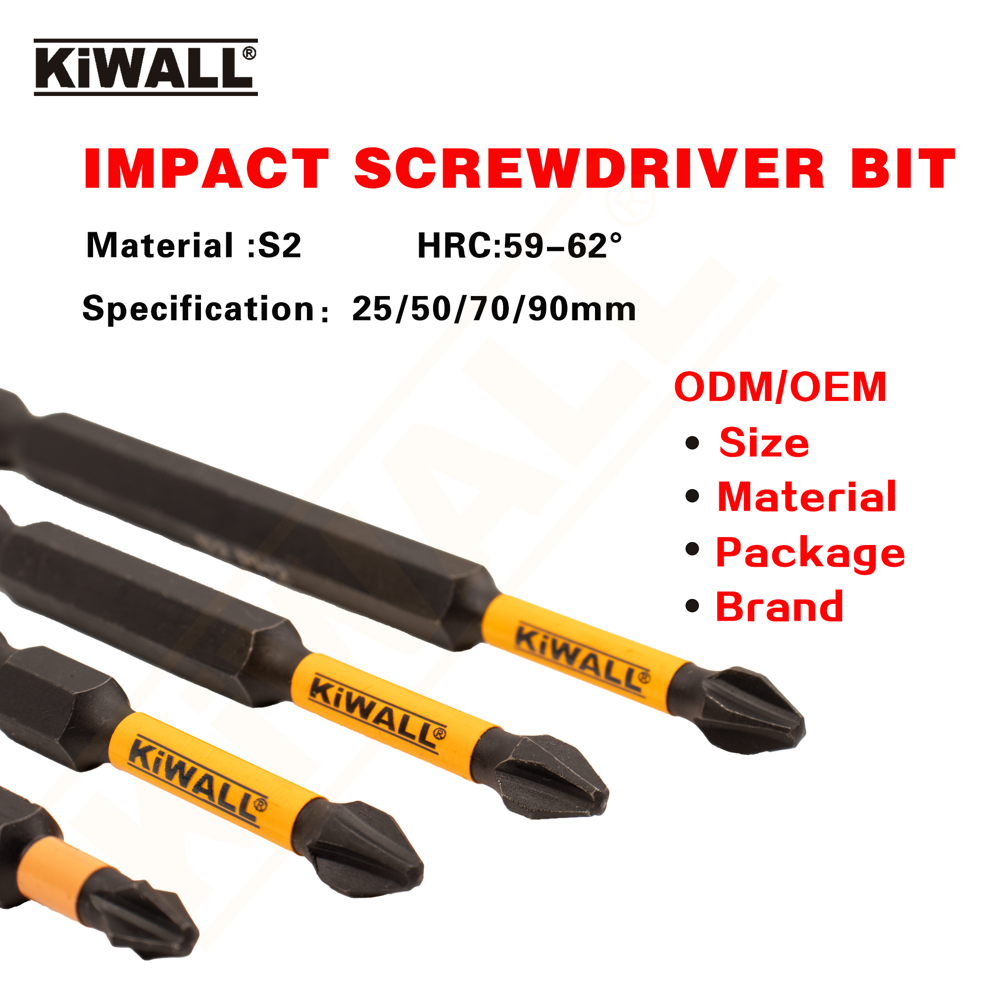 Impact Screw Driver bit PH2 Strong Magnetic Screwdriver Bit set 1/4 Inch Hexagon Shank Driver S2 Screwdriver bit