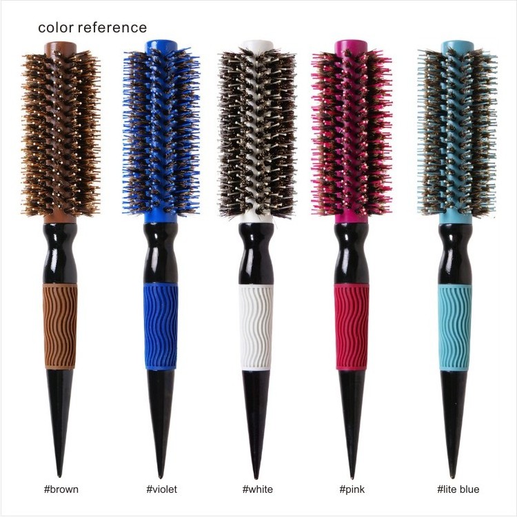 New Design High Temperature Resistant Ceramic Hair Brush Hair Salon wooden round Brush