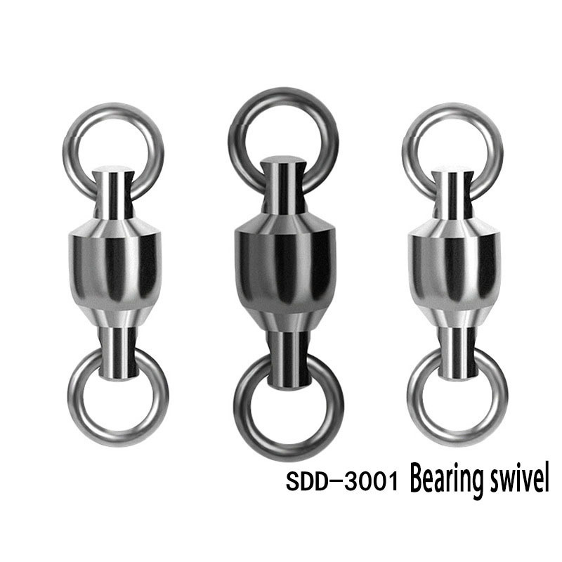 Stainless Steel Double Ball Bearing Fishing Swivel Connector Solid Welded Rings