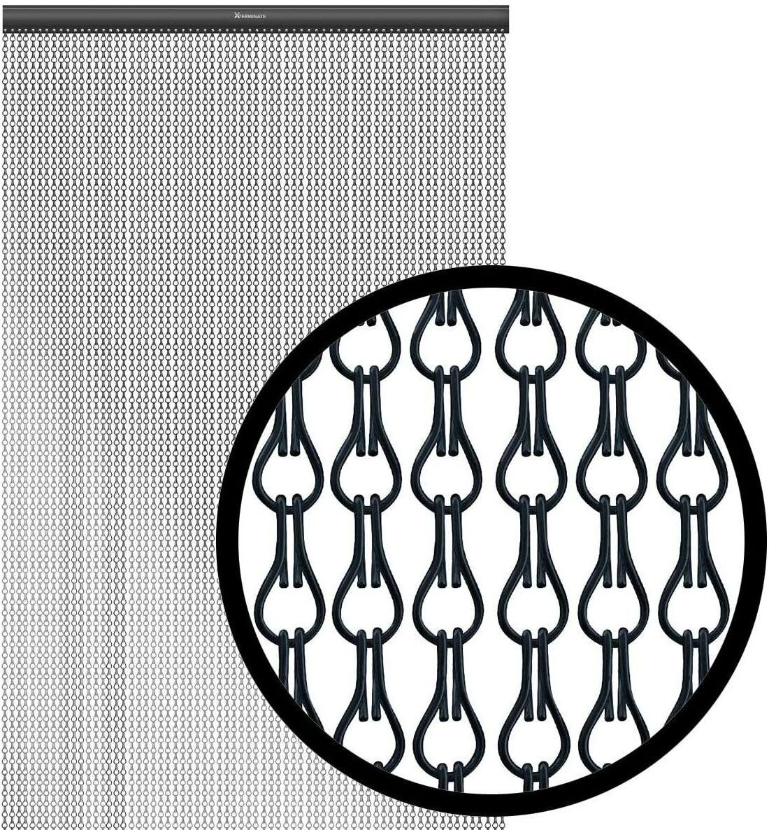 UK best seller Door Fly Chain Screens 90 x 210cm Aluminium Chain Curtain