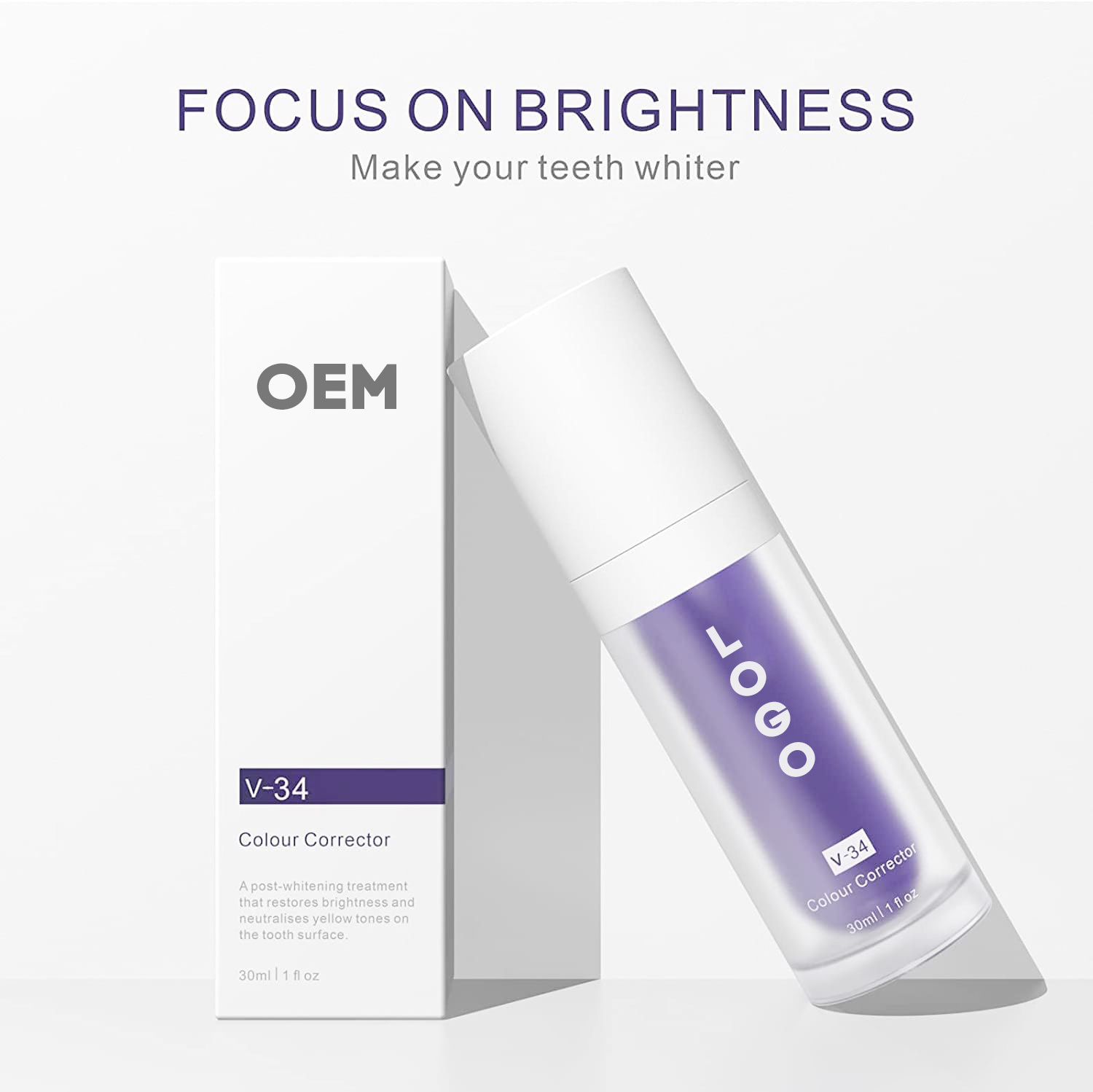 Manufacturer OEM Brands Teeth Whitening Charcoal purple Toothpaste Yellow Bamboo  colour corrector