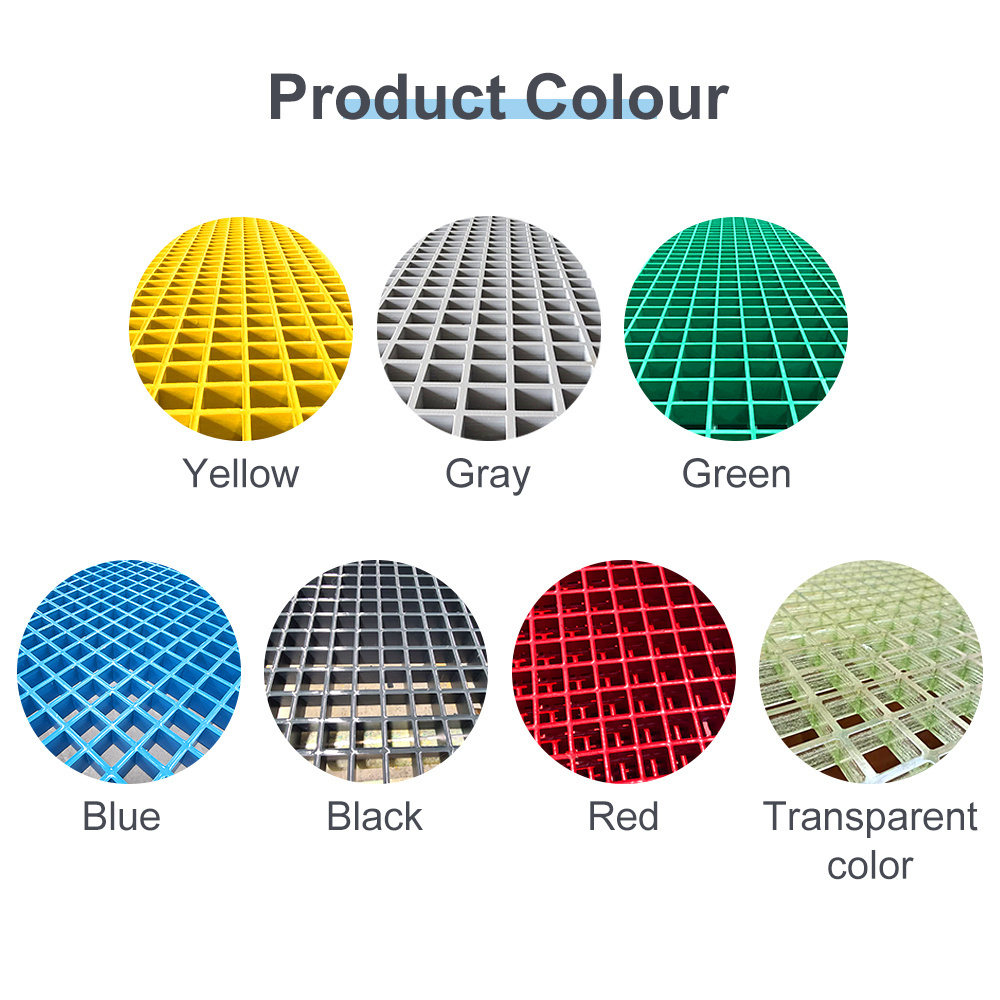 Free Cutting Industrial Fiberglass FRP Deck Grating Moulded Floor Grating FRP Carwash Moulding Grating Floor