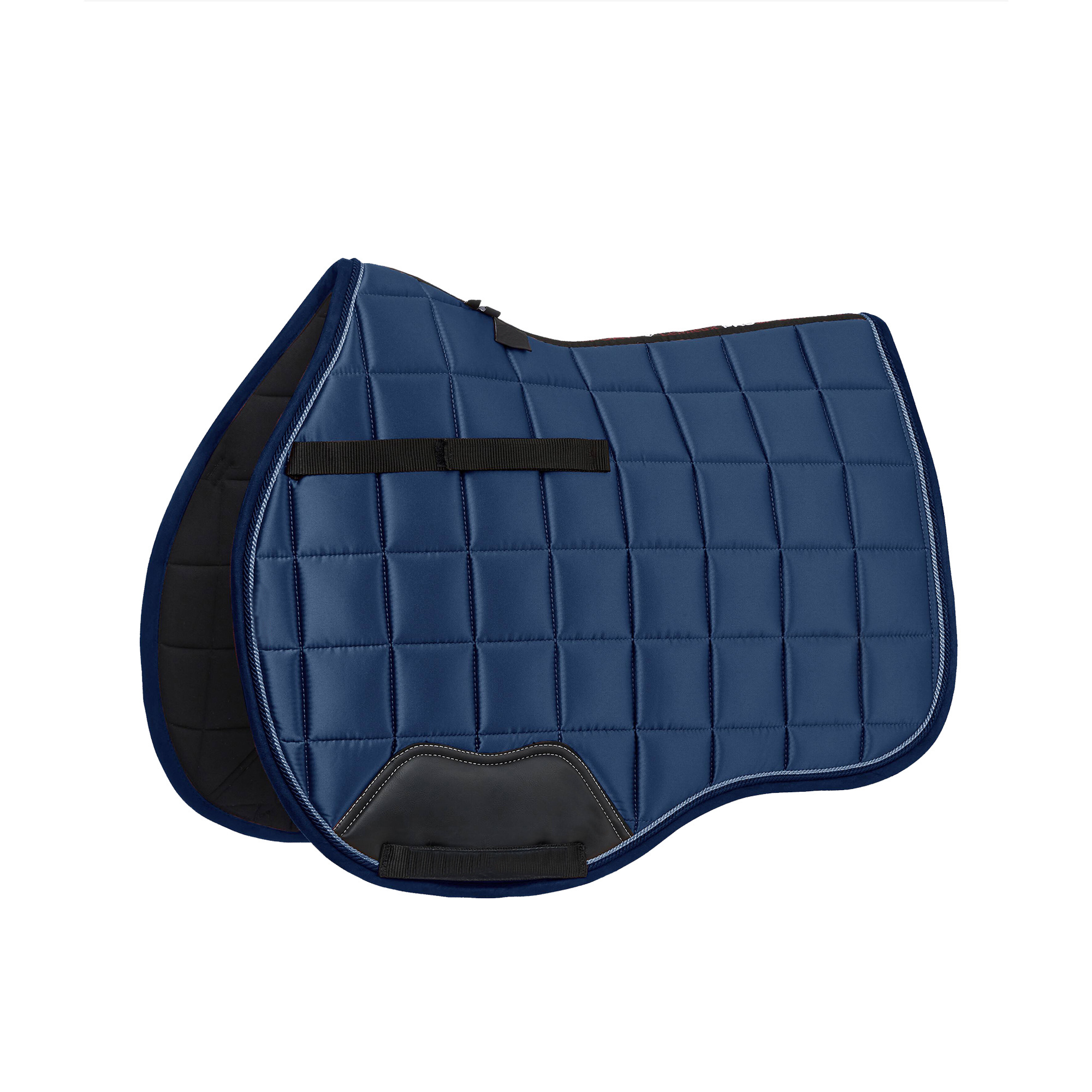 Hot Sale Equestrian Equipment Matching Set for Horse Racing Equine Saddle Mats Navy Horse Customize DR GP Satin Saddle Pad