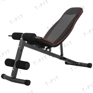 T-fit Adjustable Weight  Compact Workout  Incline and Decline Flat Utility Sit Up Bench