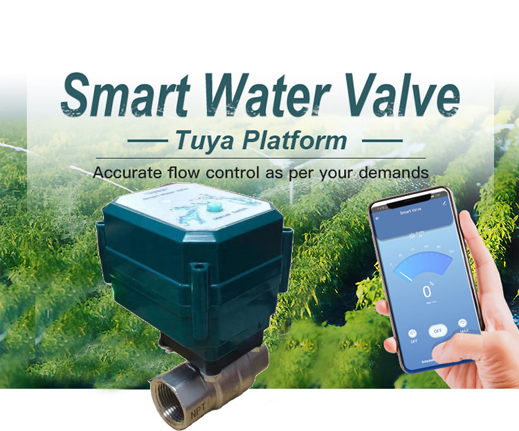 smart gas valve wifi shut off smart valve stainless steel motorized flow control wireless water shut off valve