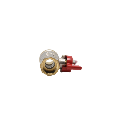 standard brass ball valve with aluminum butterfly handle with PEX connector 1/2