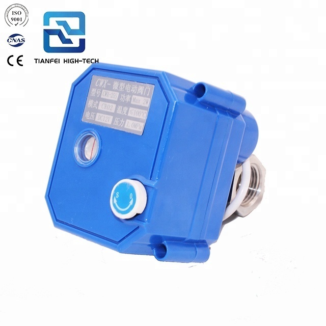 2 Way 3 Way Brass or Stainless Steel Electric Motor Mini Ball Valve with manual override