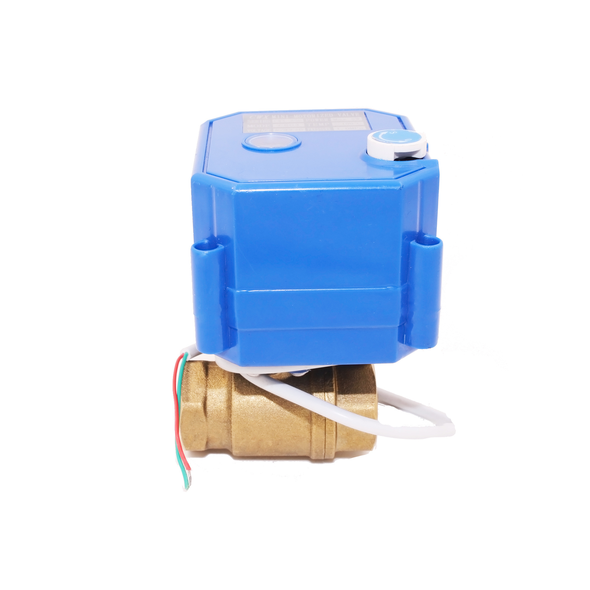 CWX-25S mini electric actuator control ball valve with manual override function DN15 DN20 DN25 brass for smart use