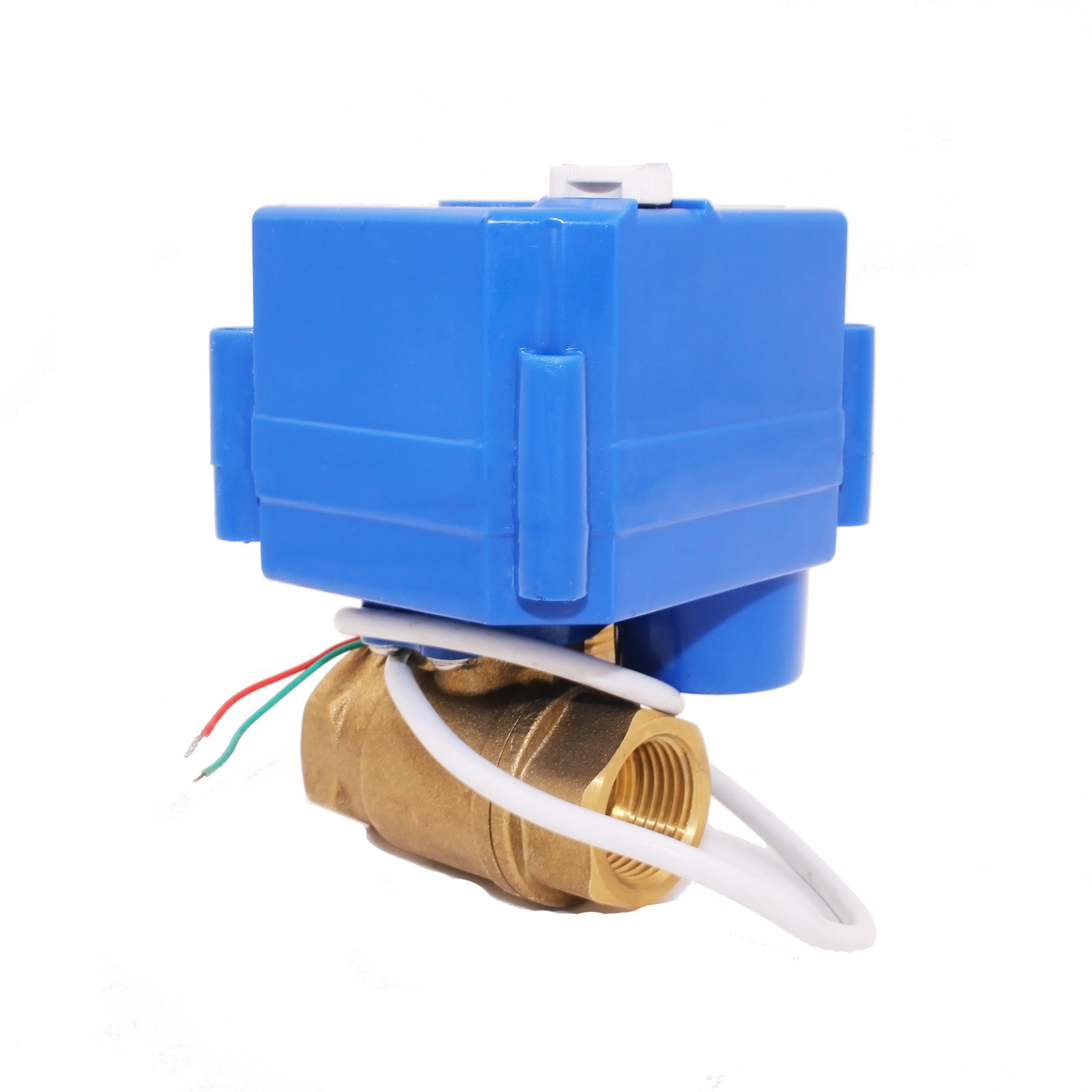 CWX-25S mini electric actuator control ball valve with manual override function DN15 DN20 DN25 brass for smart use