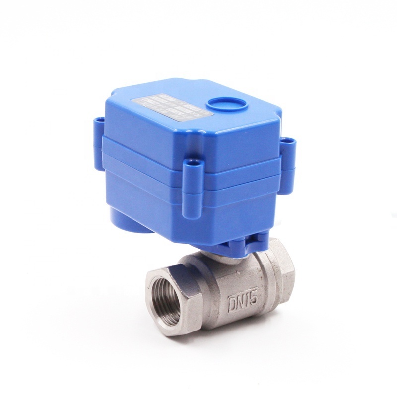 12v 24v 110v 220v stainless steel brass 2 two way electric motorized ball valve BSP NPT 3v dc water valve