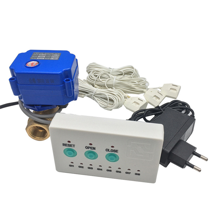 water pipe leak detector equip alarm auto shut off valve for water leak detector with alarm detection water proof