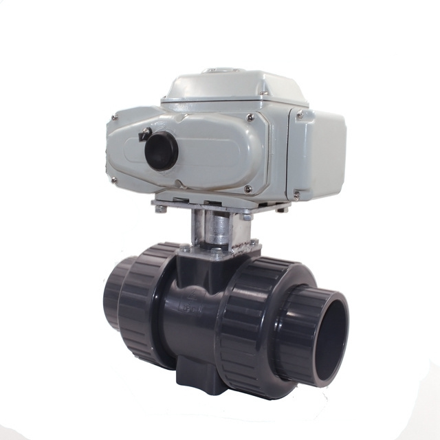 3 three way motorized pvc ball valve with electric actuator 220V 380V 24V valve pvc 3 way pvc valve