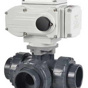 3 three way motorized pvc ball valve with electric actuator 220V 380V 24V valve pvc 3 way pvc valve