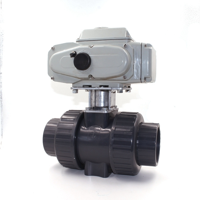 3 three way motorized pvc ball valve with electric actuator 220V 380V 24V valve pvc 3 way pvc valve