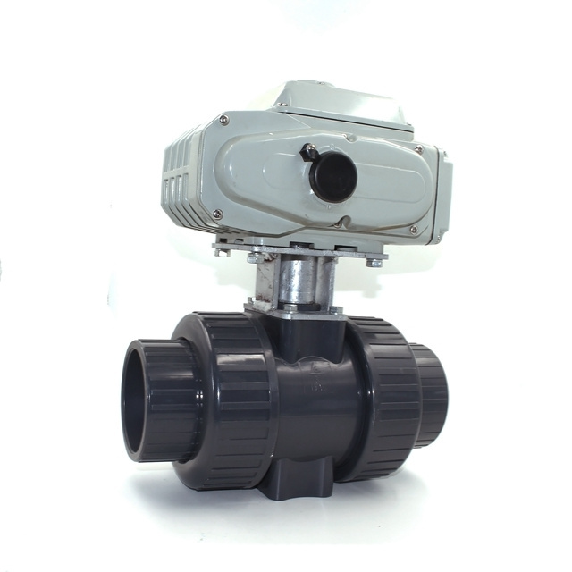 3 three way motorized pvc ball valve with electric actuator 220V 380V 24V valve pvc 3 way pvc valve