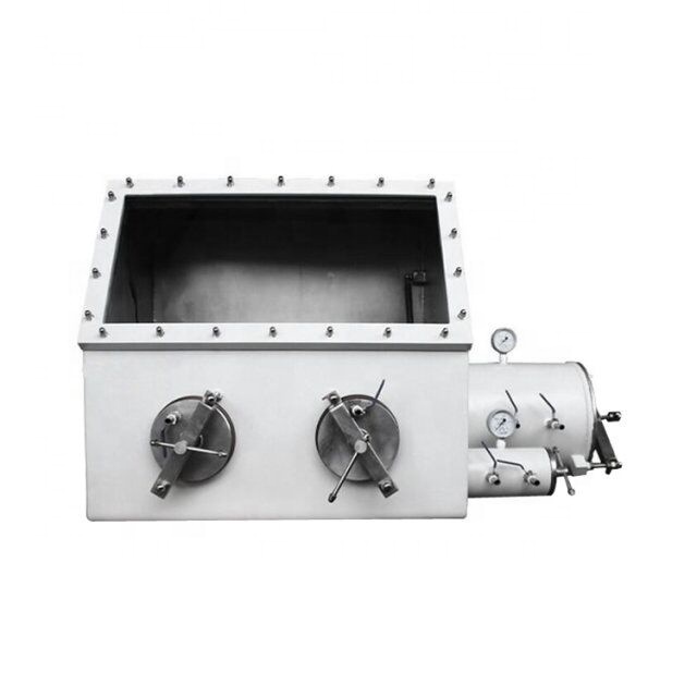 Hot sale Lab stainless steel glove box is used to remove moisture and oxygen under vacuum.