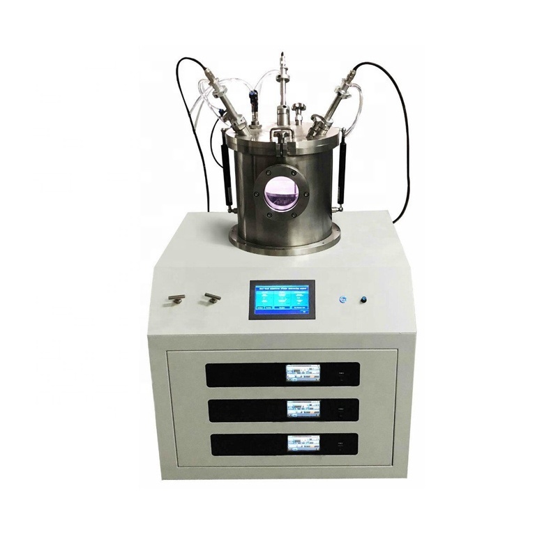 three DC head vacuum magnetron sputtering coater/ coating system with three DC magnetron target used in lab