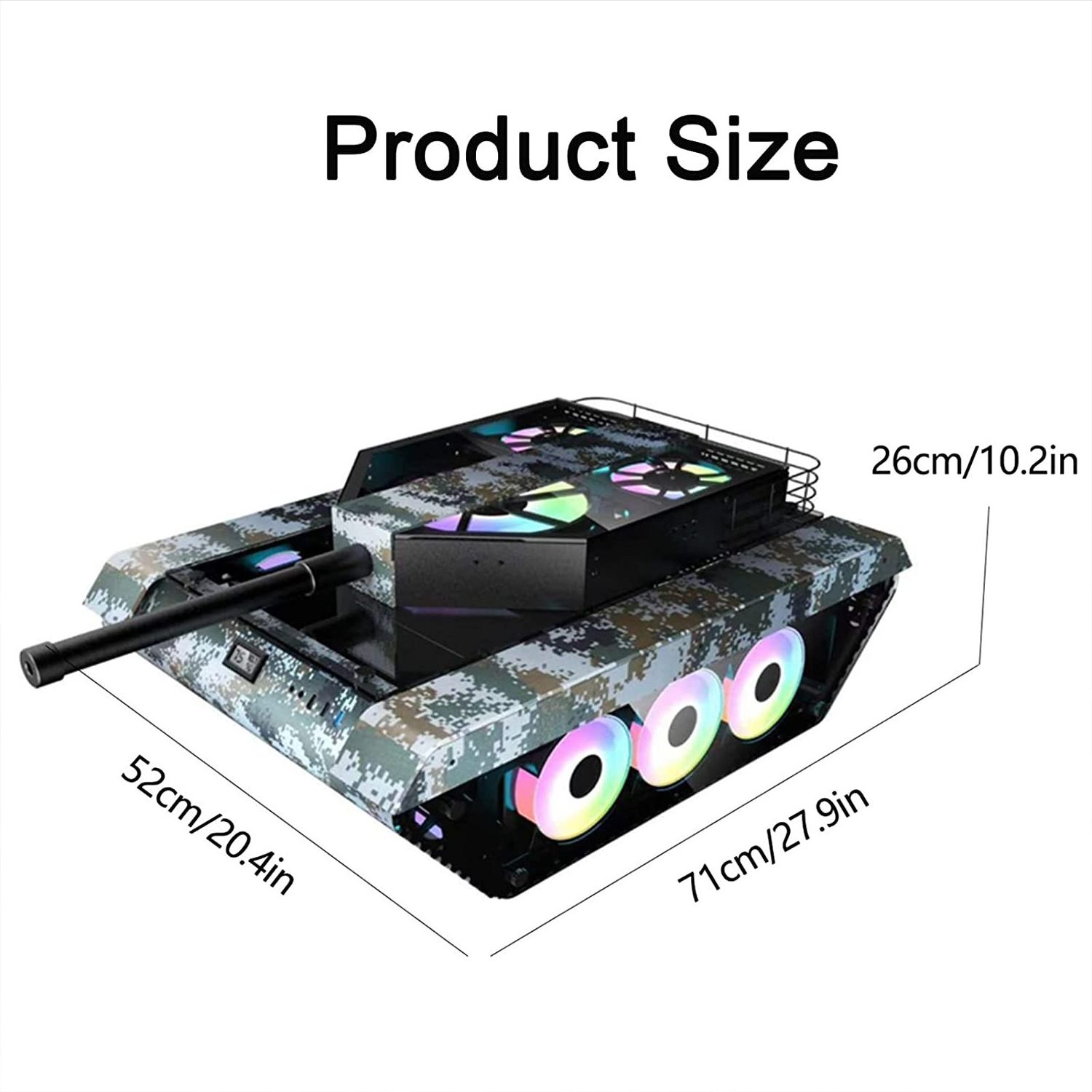 Cool Fashion RGB ATX Computer Case Gaming Tank PC Case With Thermostat Tempered Glass