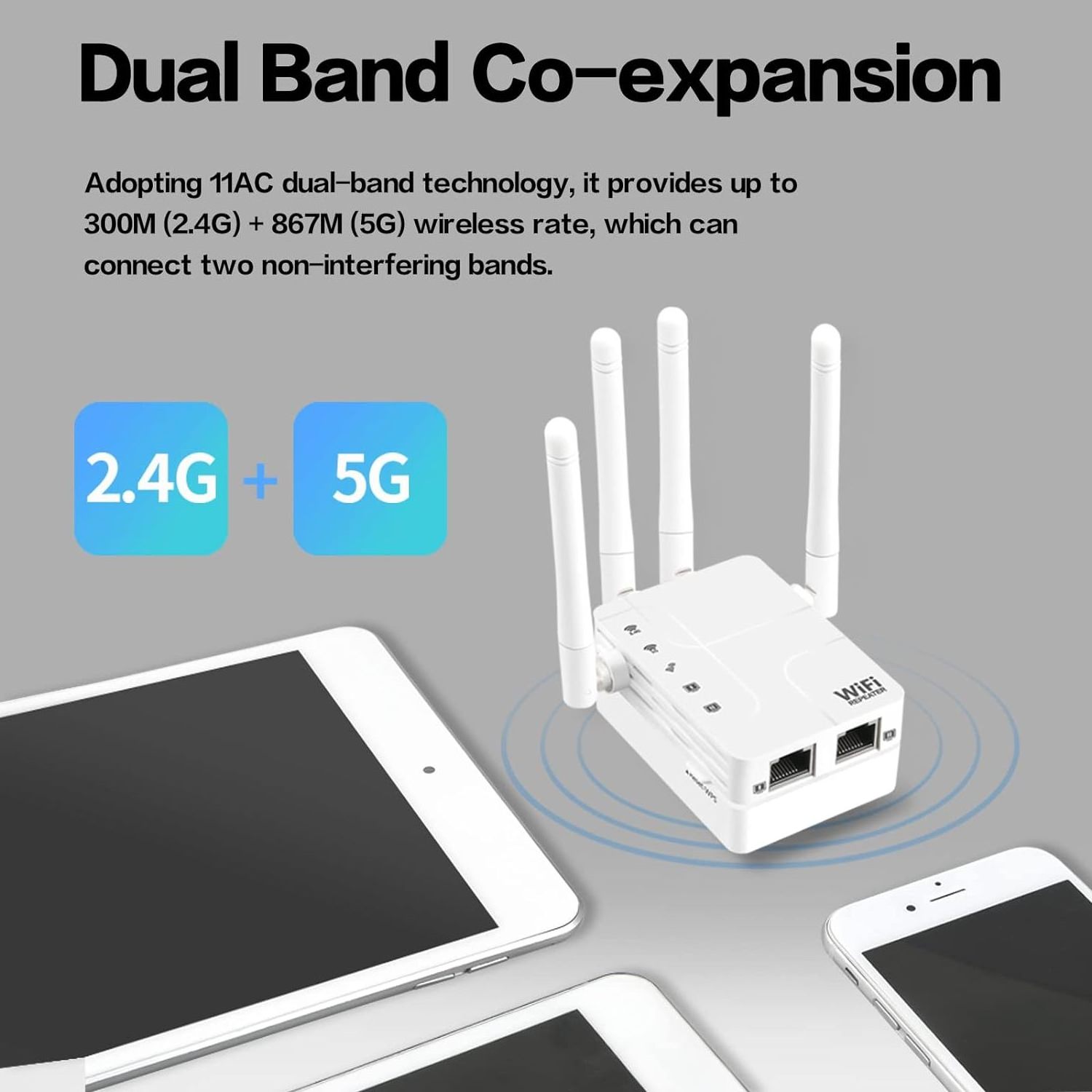 Factory Price WiFi Extender 5G Dual Band 1200Mbps Fastest Long Range WiFi Extenders Signal Booster For Home Office