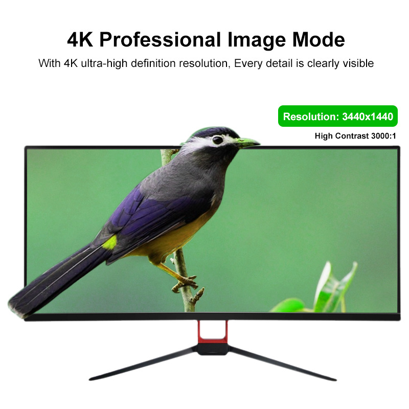 34 Inch 4K Monitor Pc 100Hz Refresh Rate Curved Pc Monitor 3440*1440 For Desktop Office Gaming