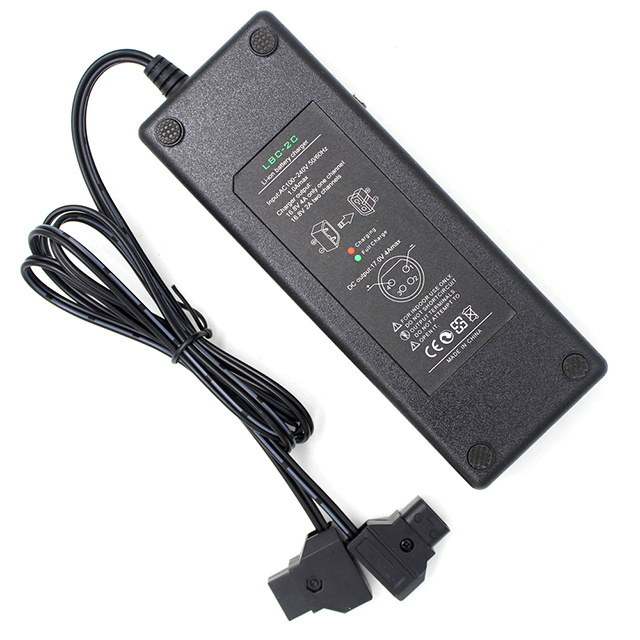 Travel Charger Dual D-Tap (P Tap) for Sony V-Mount/V Lock and Anton Bauer Gold Mount Batteries